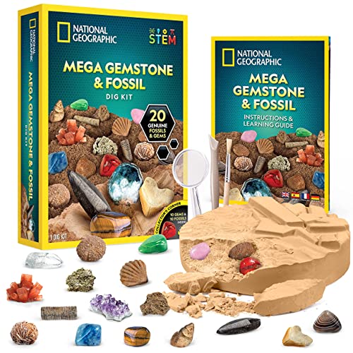 Avis National Geographic Kit Fouille Méga Fossiles et Pierres Précieuses